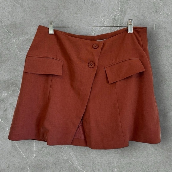NWT WeWoreWhat blazer mini skirt in clay rust orange buttons women's L - Picture 1 of 8